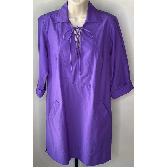 Nordstrom Dresses & Skirts - Nordstrom Finley Dani Purple Shift Dress 3/4 Sleeves Pockets Sz S USA $240